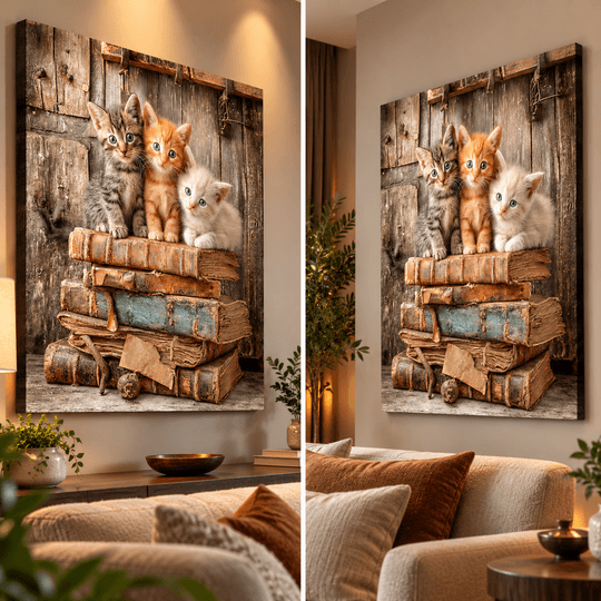 El Yapımı Yağlı Boya Kedi Figürlü Tablo – Ressam Ela İmzalı Özgün Duvar Dekoru TAMAMEN YAGLI BOYA İMZALI TABLO